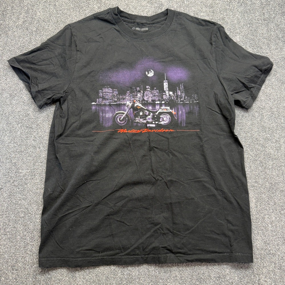 Harley-Davidson Mens T-Shirt L Black Toad Suck Conway AR City Skyline Graphic